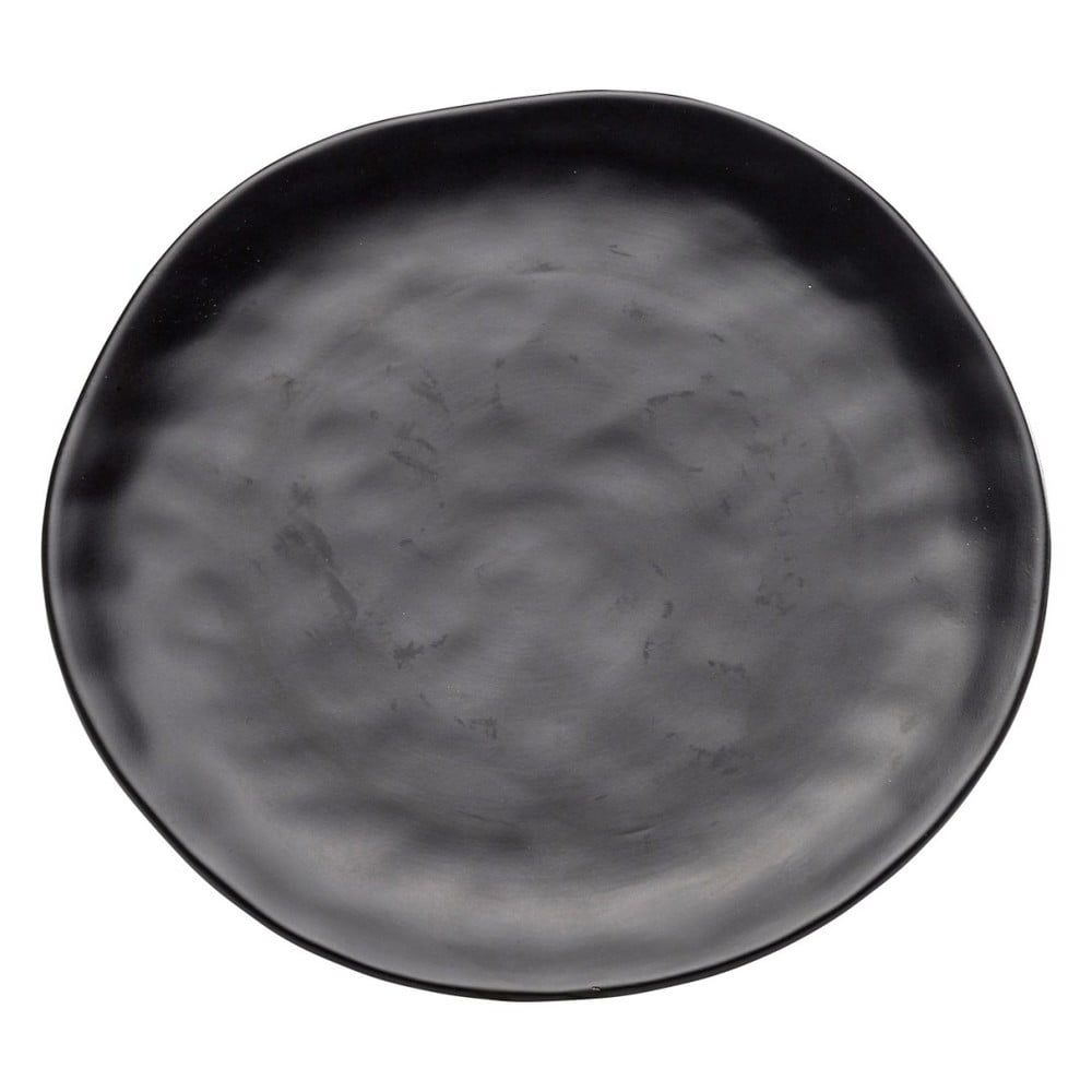 Čierny kameninový tanier Kare Design Organic Black, ⌀ 26 cm - Bonami.sk