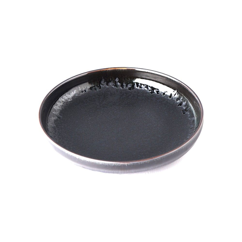 Čierny keramický tanier so zdvihnutým okrajom Mij Matt, ø 22 cm - Bonami.sk