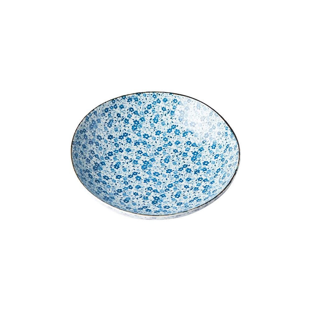 Modro-biely keramický hlboký tanier MIJ Daisy, ø 21 cm - Bonami.sk