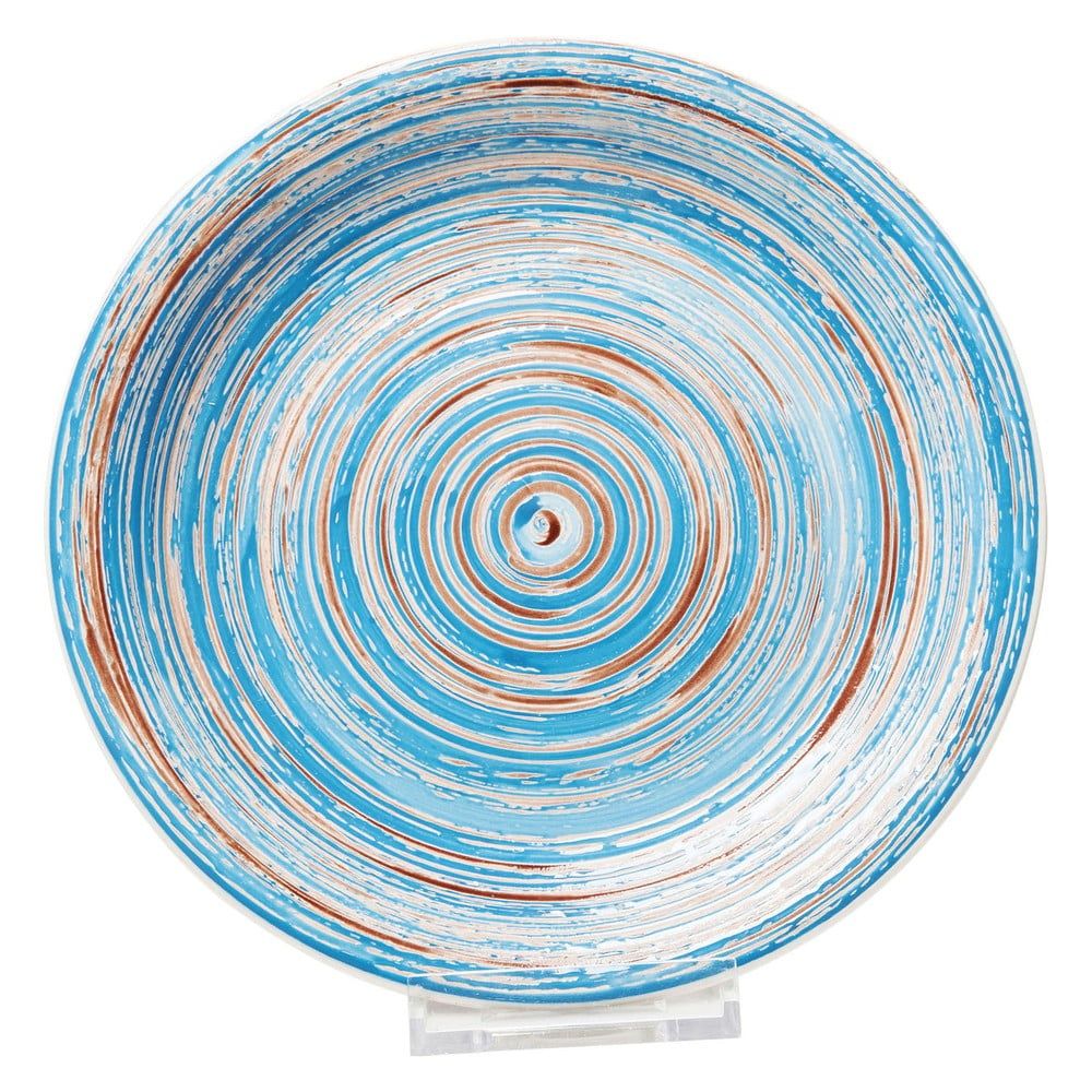 Modrý kameninový tanier Kare Design Swirl, ⌀ 27 cm - Bonami.sk