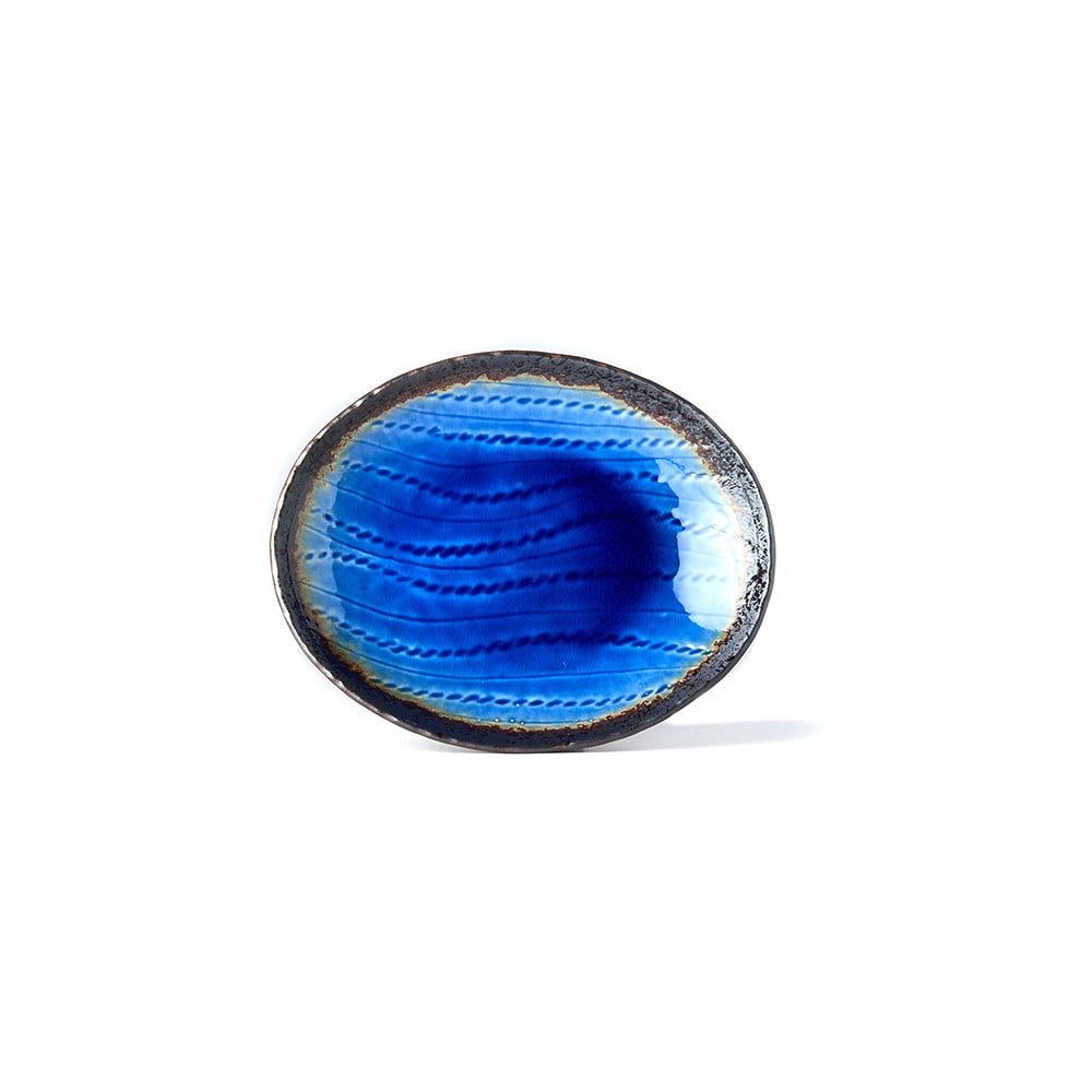 Modrý keramický oválny tanier MIJ Cobalt, 24 x 20 cm - Bonami.sk