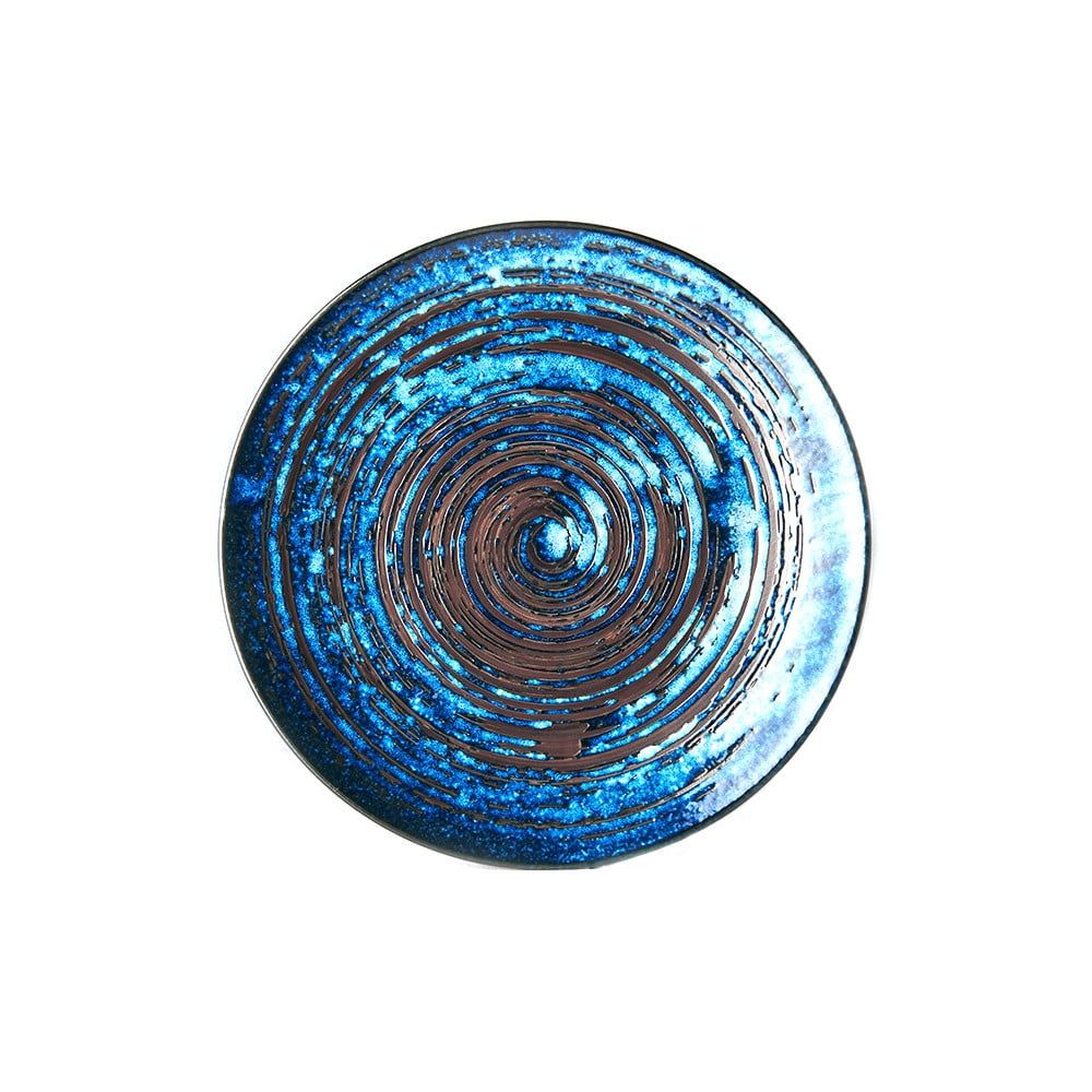 Modrý keramický tanier Mij Copper Swirl, ø 29 cm - Bonami.sk