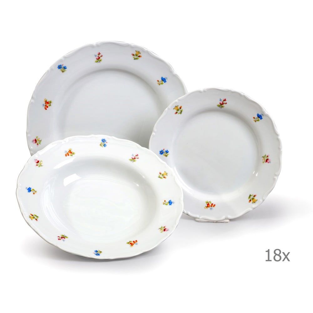 Sada 18 porcelánových tanierov Thun Ophelia - Bonami.sk