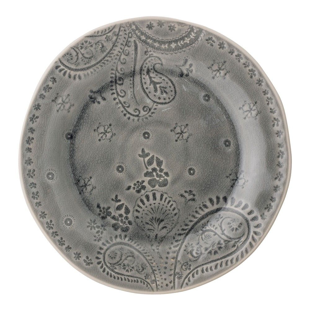 Sivý tanier z kameniny Bloomingville Rani, ø 26,5 cm - Bonami.sk