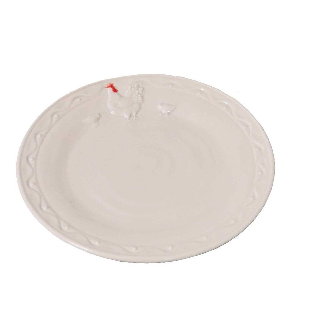 Biely keramický tanier Antic Line Hen, ⌀ 21 cm - Bonami.sk