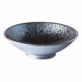 Čierno-sivá keramická miska na polievku Mij Pearl, ø 24 cm