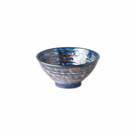Modrá keramická miska Mij Copper Swirl, ø 16 cm