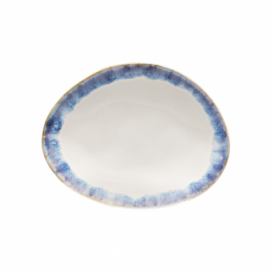 Modrobiely kameninový dezertný tanier Costa Nova Brisa