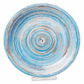 Modrý kameninový tanier Kare Design Swirl, ⌀ 27 cm