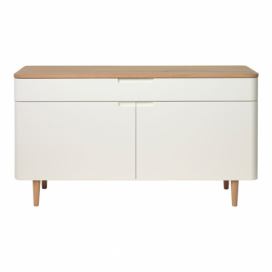 Nízka komoda z dreva bieleho duba Unique Furniture Amalfi
