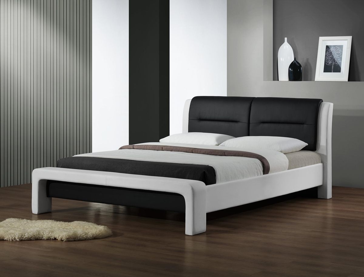 Čalúnená jednolôžková posteľ s roštom Cassandra 120 - biela / čierna - nabbi.sk