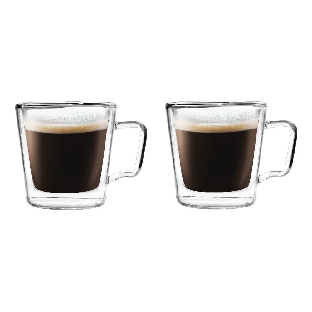 Sada 2 pohárov na espresso z dvojitého skla Vialli Design, 80 ml - Bonami.sk