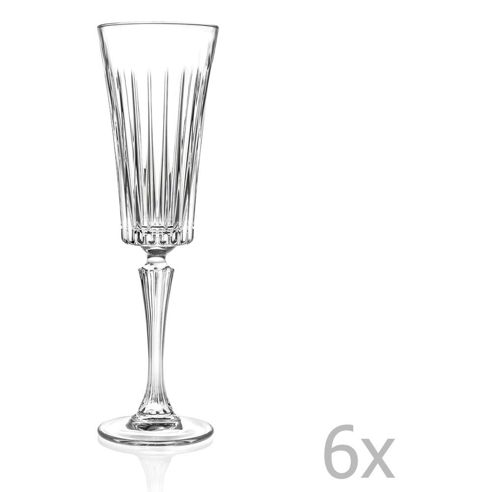 Sada 6 krištáľových pohárov na sekt RCR Cristalleria Italiana Edvige, 210 ml - Bonami.sk
