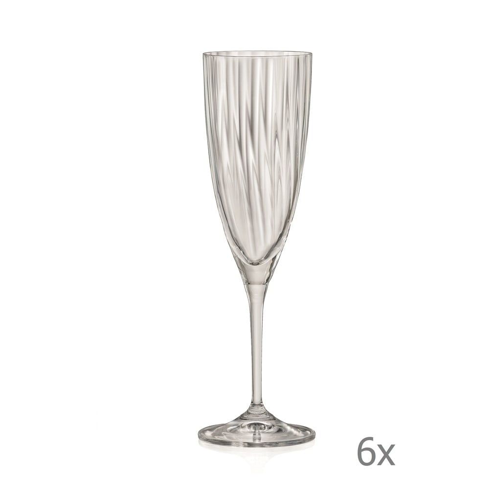 Súprava 6 pohárov na šampanské Crystalex Kate Optic, 220 ml - Bonami.sk