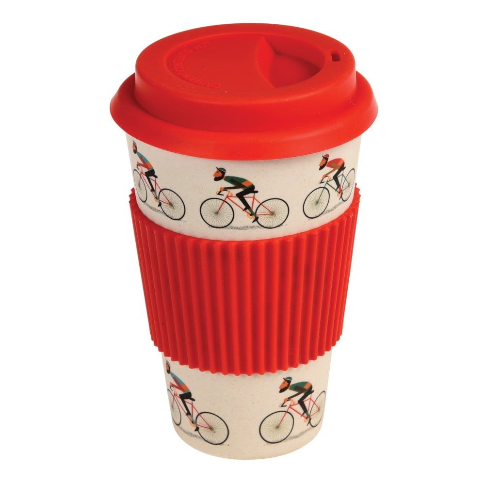 Bambusový cestovný hrnček s červenými detailmi Rex London Le Bicycle, 400 ml - Bonami.sk