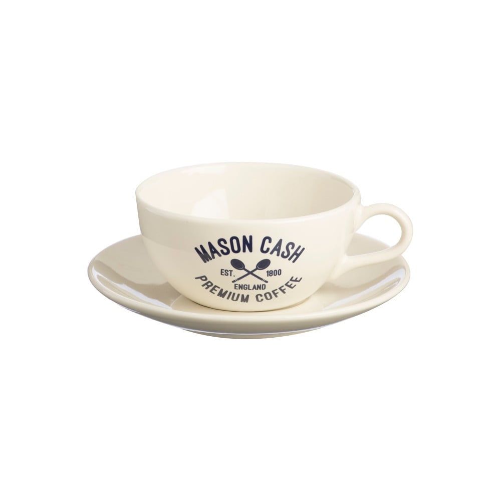 Biela šálka s tanierikom Mason Cash Varsity Cappuccino - Bonami.sk