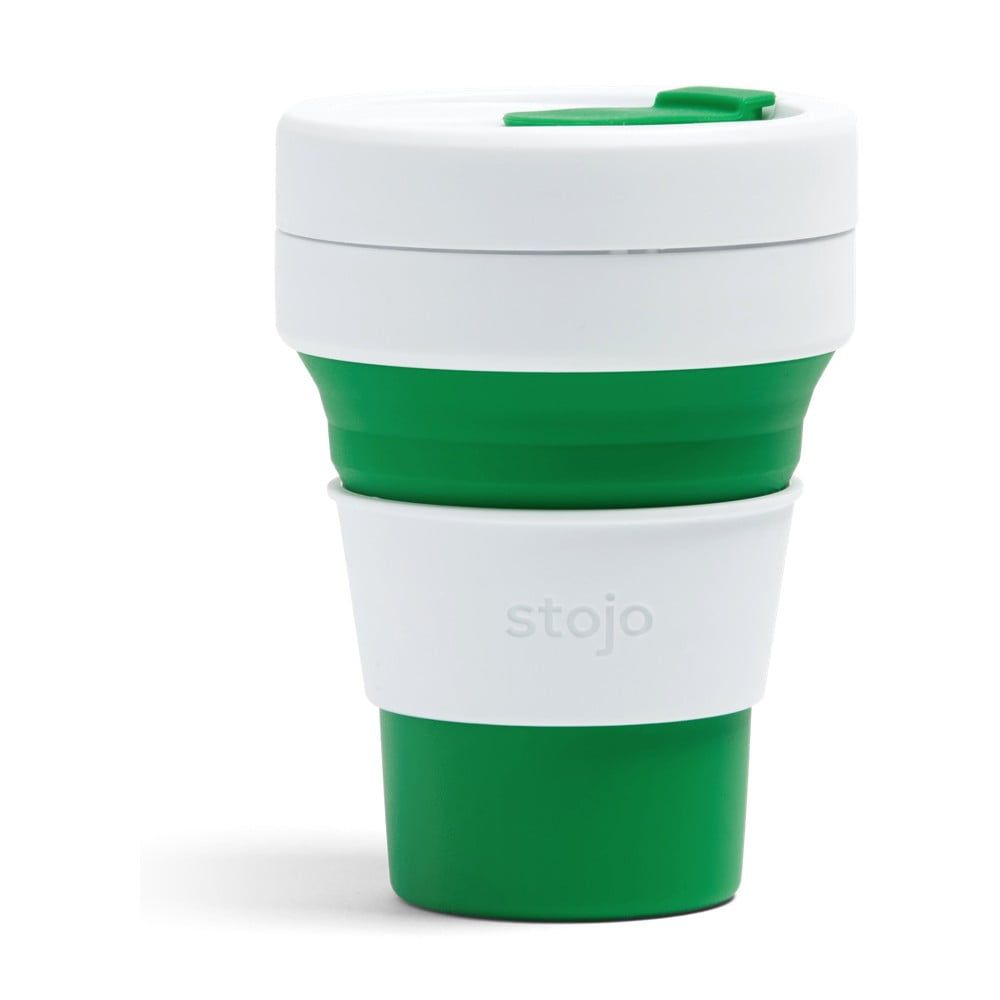 Bielo-zelený skladací hrnček Stojo Pocket Cup, 355 ml - Bonami.sk