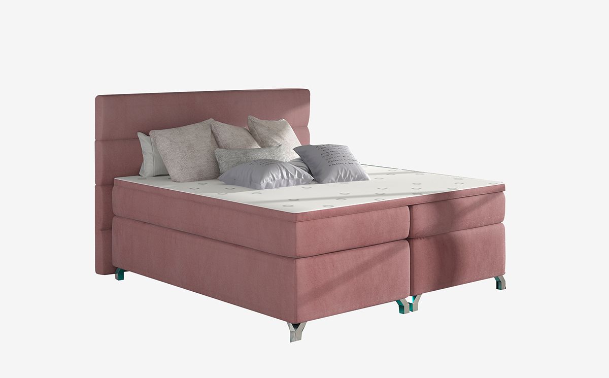Čalúnená manželská posteľ s úložným priestorom Avellino 160 - ružová - nabbi.sk