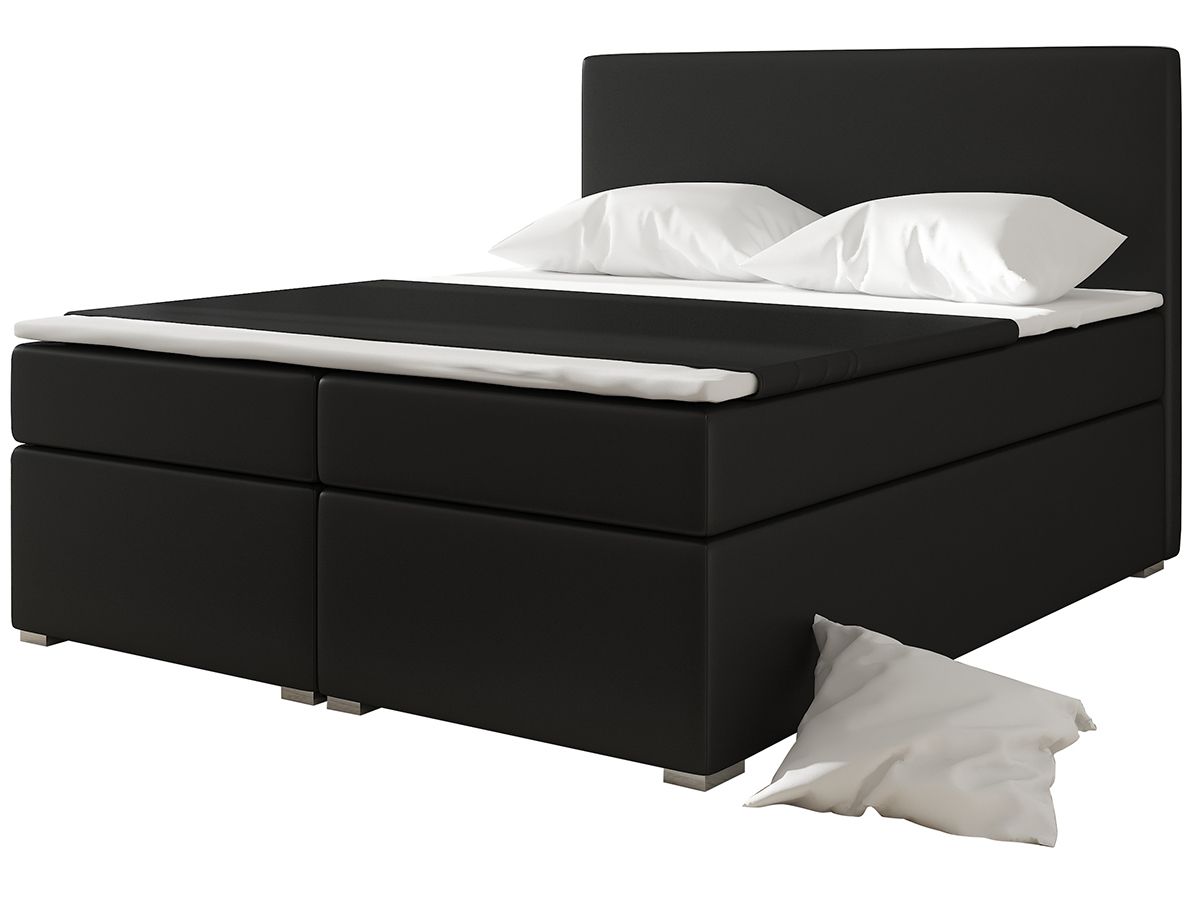 Čalúnená manželská posteľ s úložným priestorom Diana 180 - čierna (Soft 11) - nabbi.sk