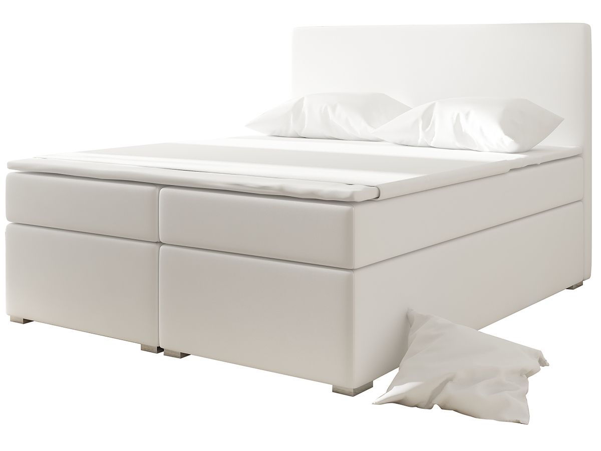 Čalúnená manželská posteľ s úložným priestorom Diana 180 - biela - nabbi.sk