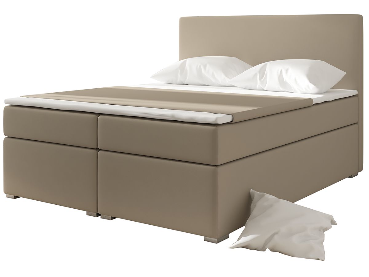Čalúnená manželská posteľ s úložným priestorom Diana 180 - béžová - nabbi.sk