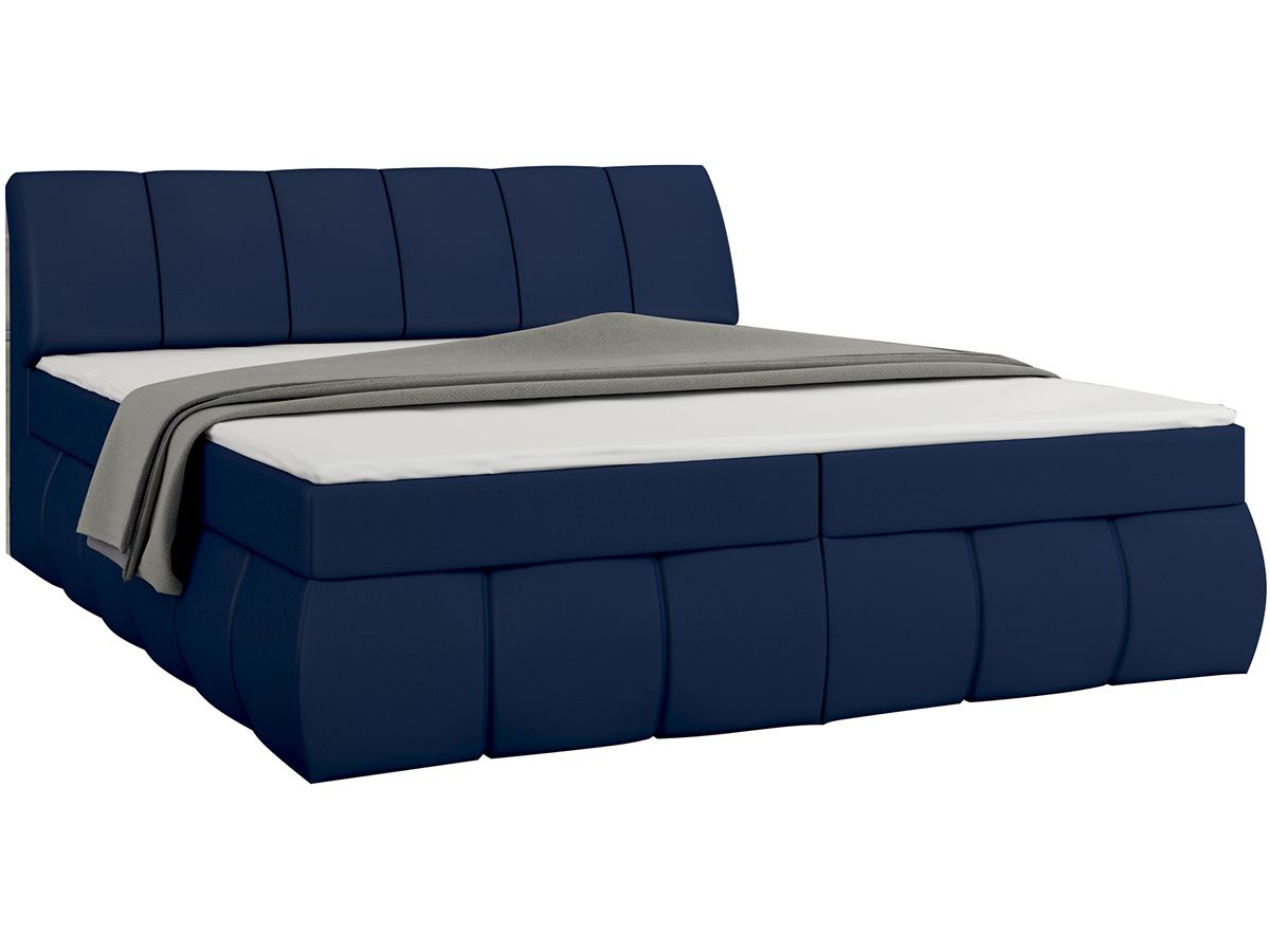 Čalúnená manželská posteľ s úložným priestorom Vareso 180 - modrá (Soft 09) - nabbi.sk