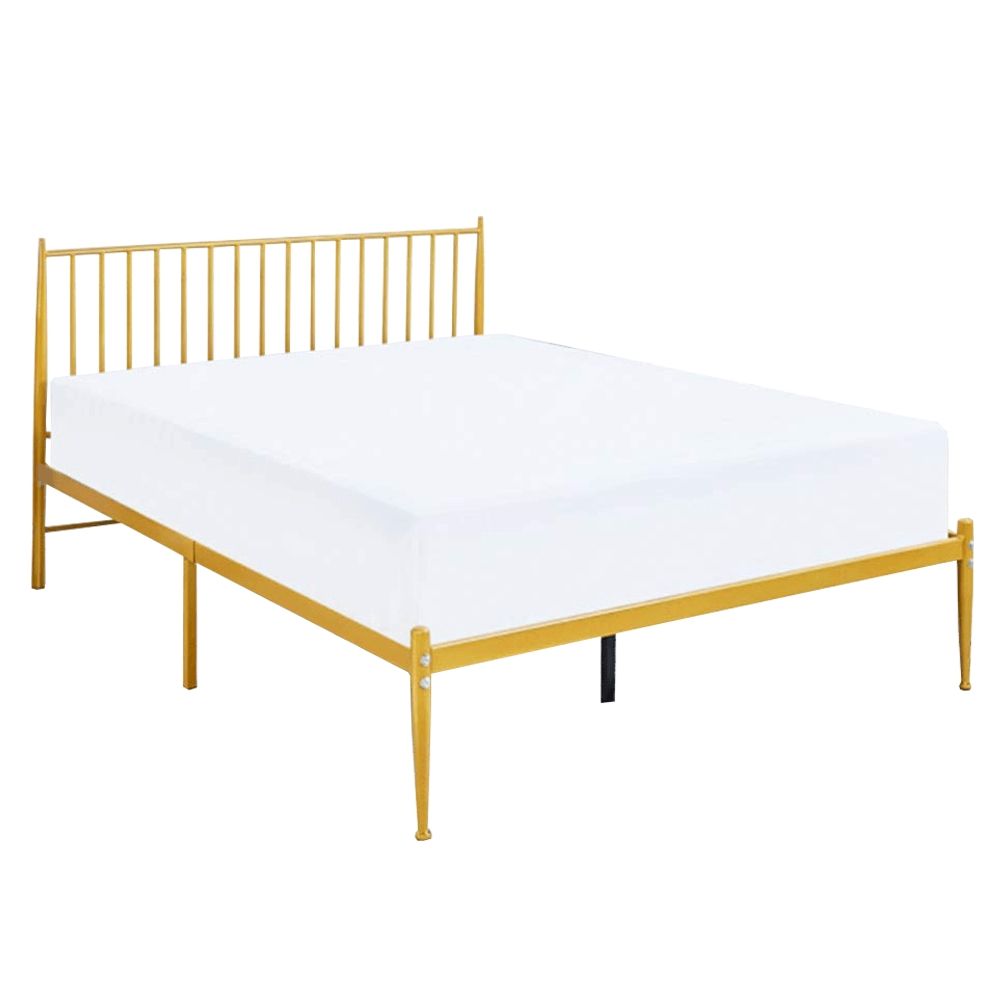 Kovová manželská posteľ s roštom Zahara 160x200 cm - zlatá - nabbi.sk
