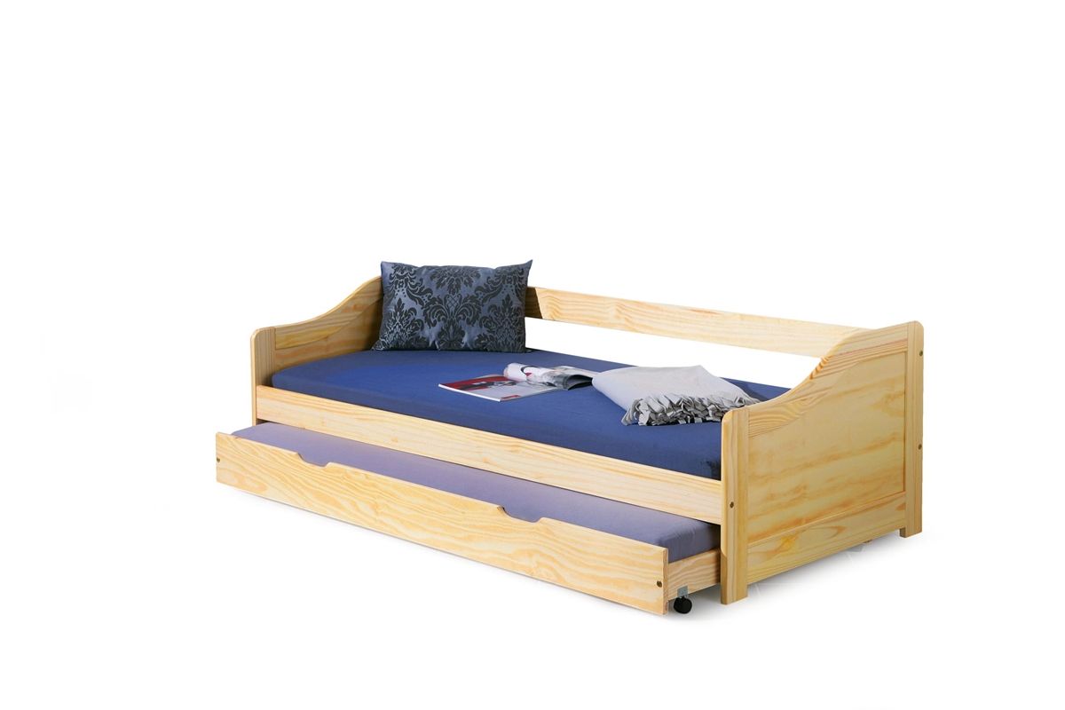 Drevená rozkladacia posteľ s prístelkou Laura 90 - borovica - nabbi.sk