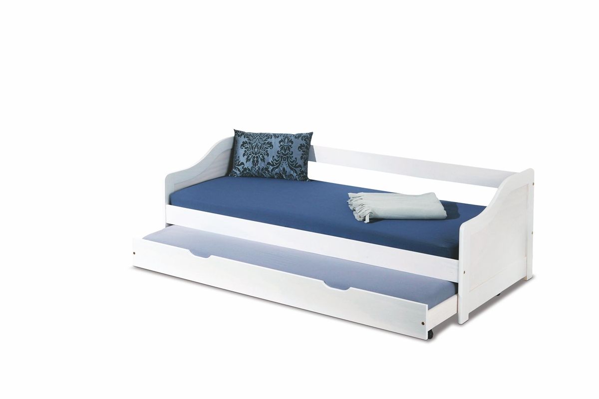 Rozkladacia posteľ s prístelkou Leonie 2 90 - biely lesk - nabbi.sk