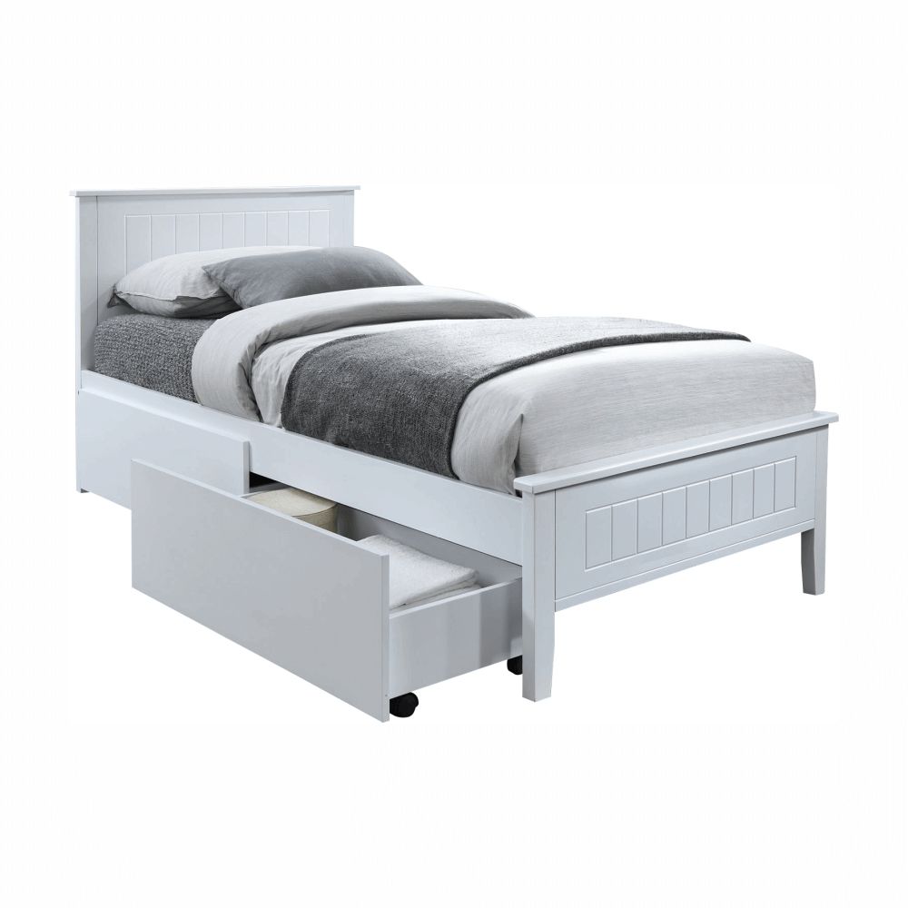 Jednolôžková posteľ s roštom Midea 90x200 cm - biela - nabbi.sk
