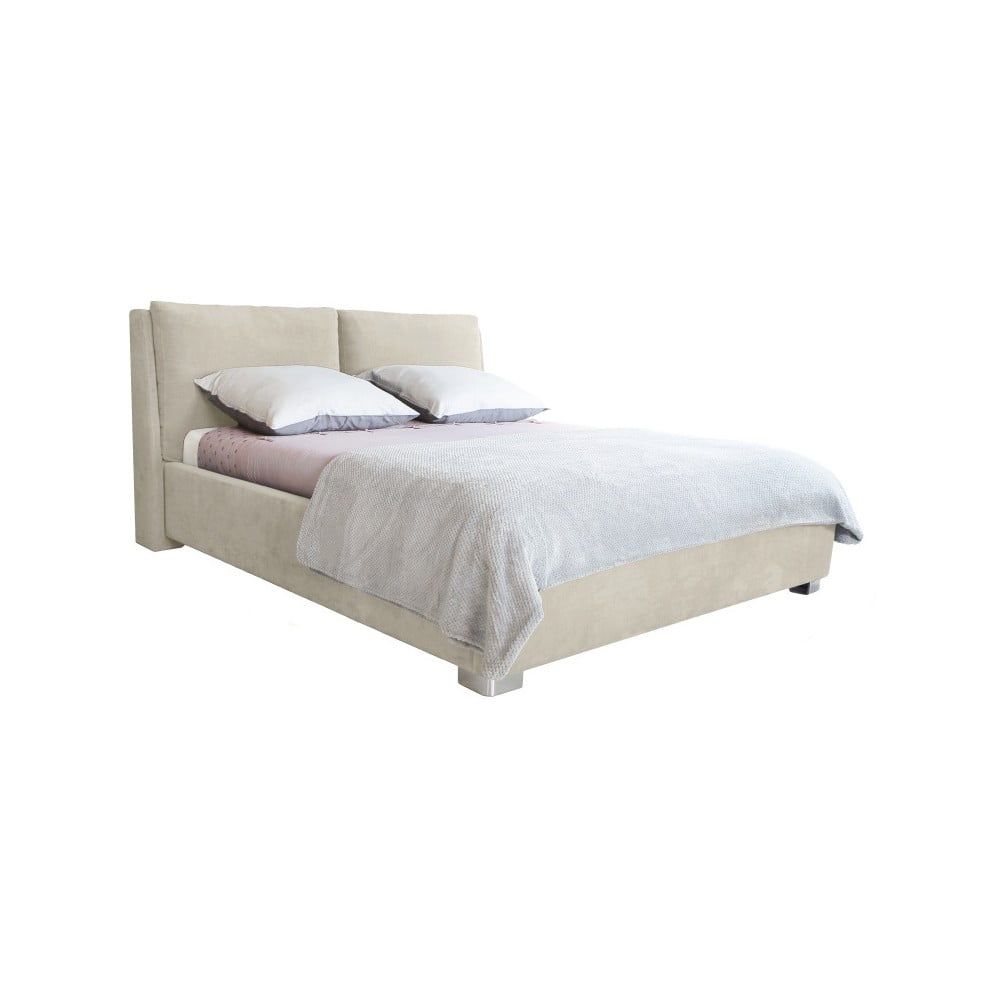 Béžová dvojlôžková posteľ Mazzini Beds Vicky, 180 x 200 cm - Bonami.sk