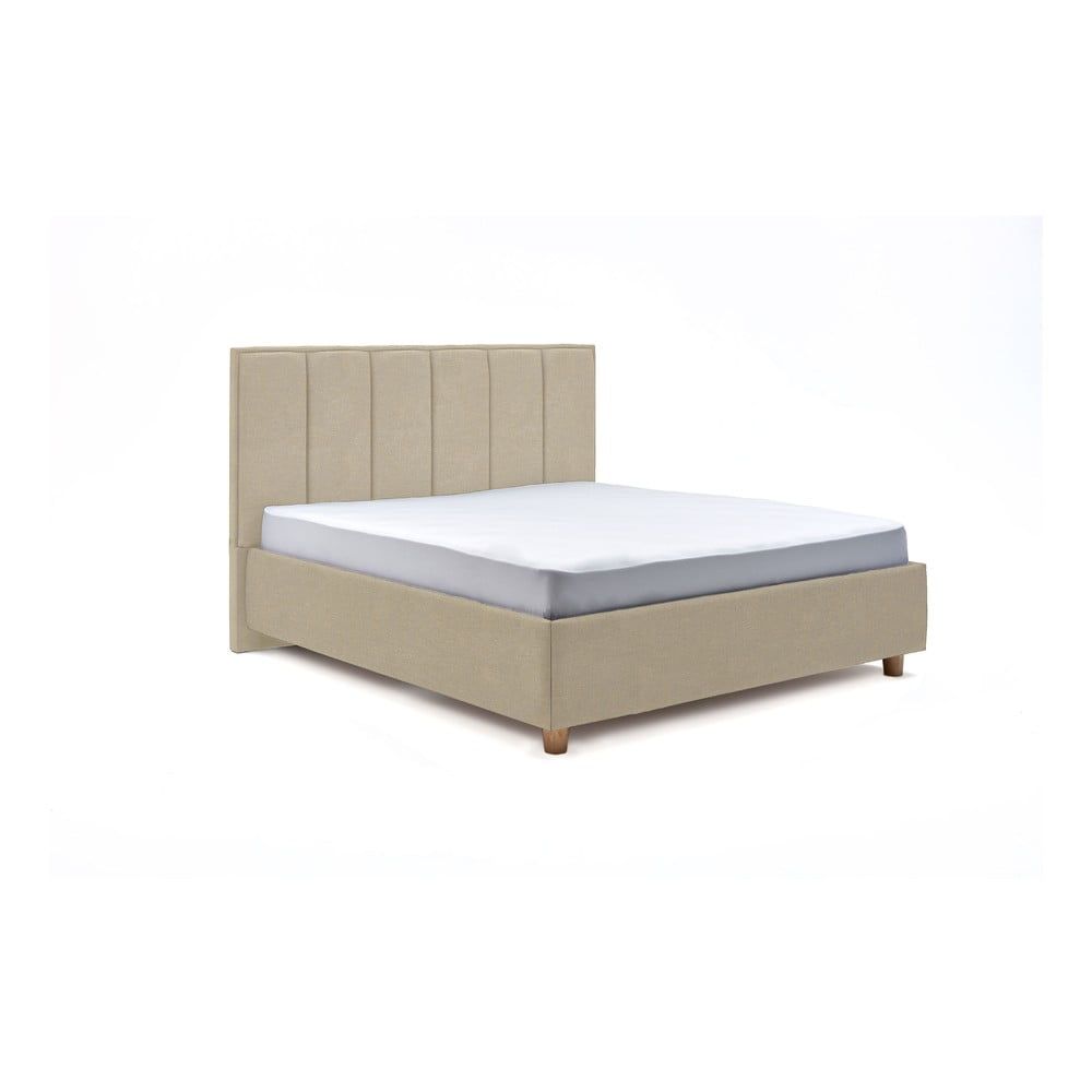 Béžová dvojlôžková posteľ s roštom a úložným priestorom PreSpánok Wega, 160 x 200 cm - Bonami.sk
