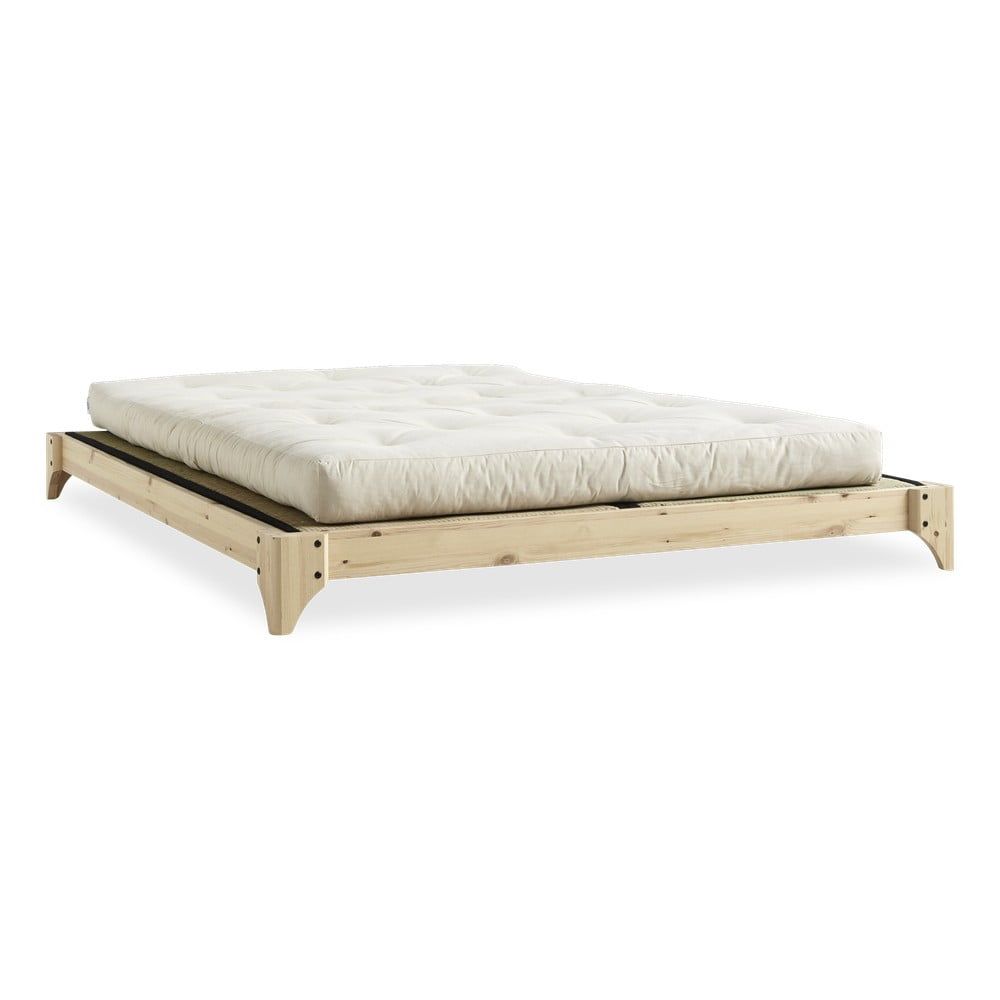 Dvojlôžková posteľ z borovicového dreva s matracom a tatami Karup Design Elan Comfort Mat Natural/Natural, 160 × 200 cm - Bonami.sk