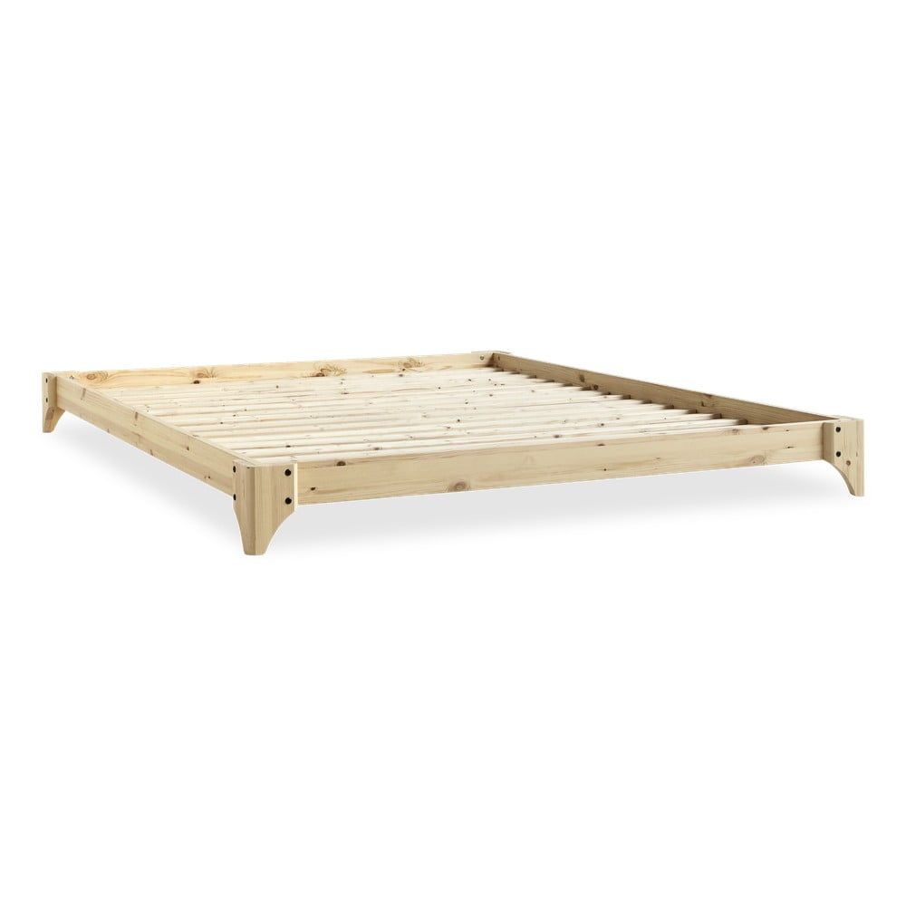 Dvojlôžková posteľ z borovicového dreva s matracom a tatami Karup Design Elan Double Latex Natural/Black, 140 × 200 cm - Bonami.sk