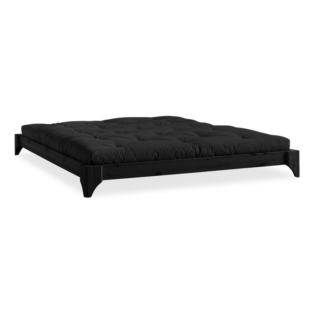 Dvojlôžková posteľ z borovicového dreva s matracom Karup Design Elan Comfort Mat Black/Black, 180 × 200 cm - Bonami.sk