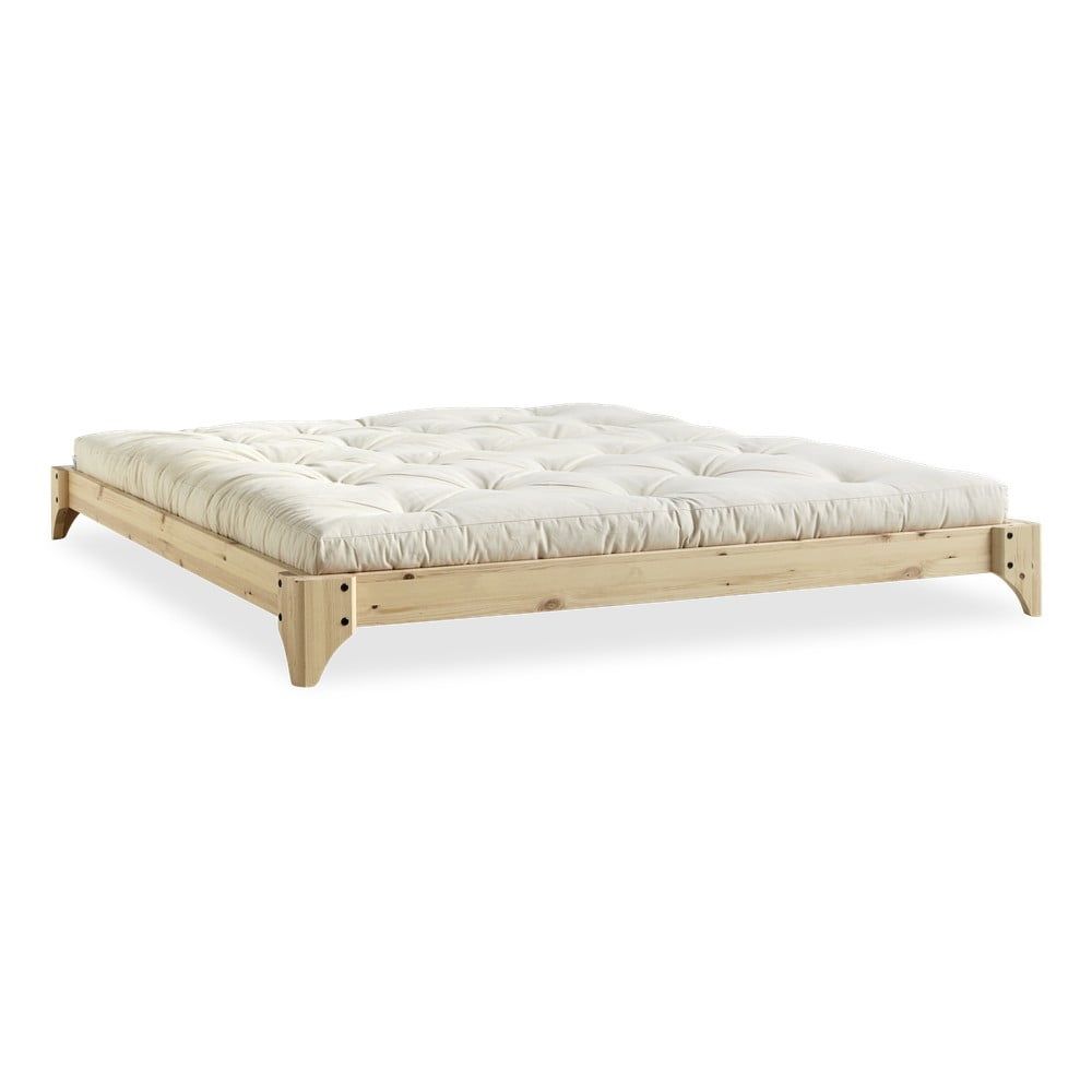 Dvojlôžková posteľ z borovicového dreva s matracom Karup Design Elan Comfort Mat Natural/Natural, 180 × 200 cm - Bonami.sk