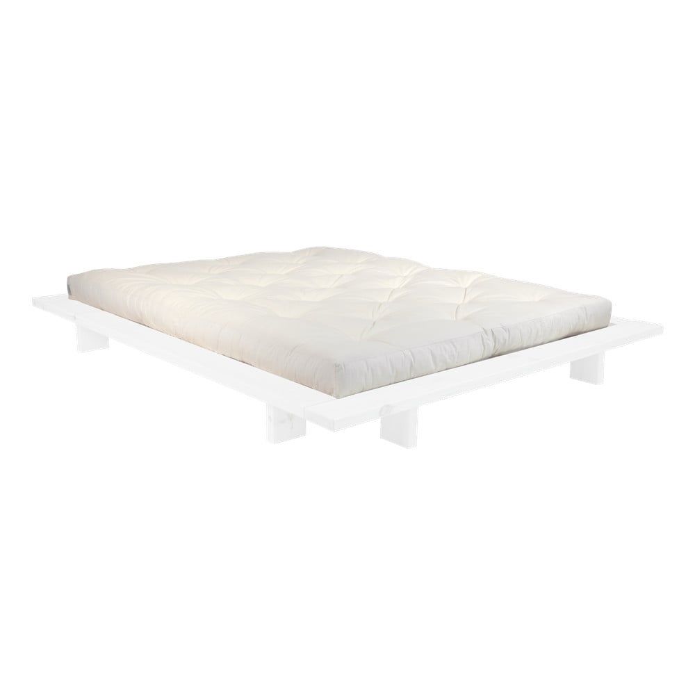 Dvojlôžková posteľ z borovicového dreva s matracom Karup Design Japan Comfort Mat White/Natural, 160 × 200 cm - Bonami.sk
