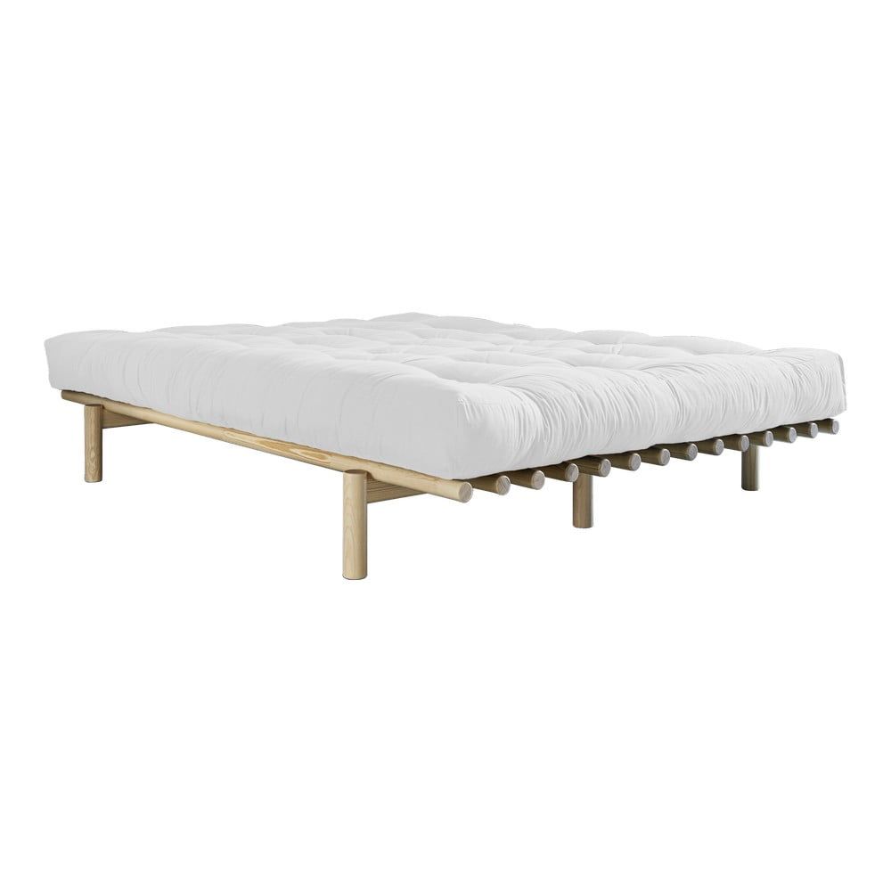 Dvojlôžková posteľ z borovicového dreva s matracom Karup Design Pace Double Latex Natural/Natural, 180 × 200 cm - Bonami.sk
