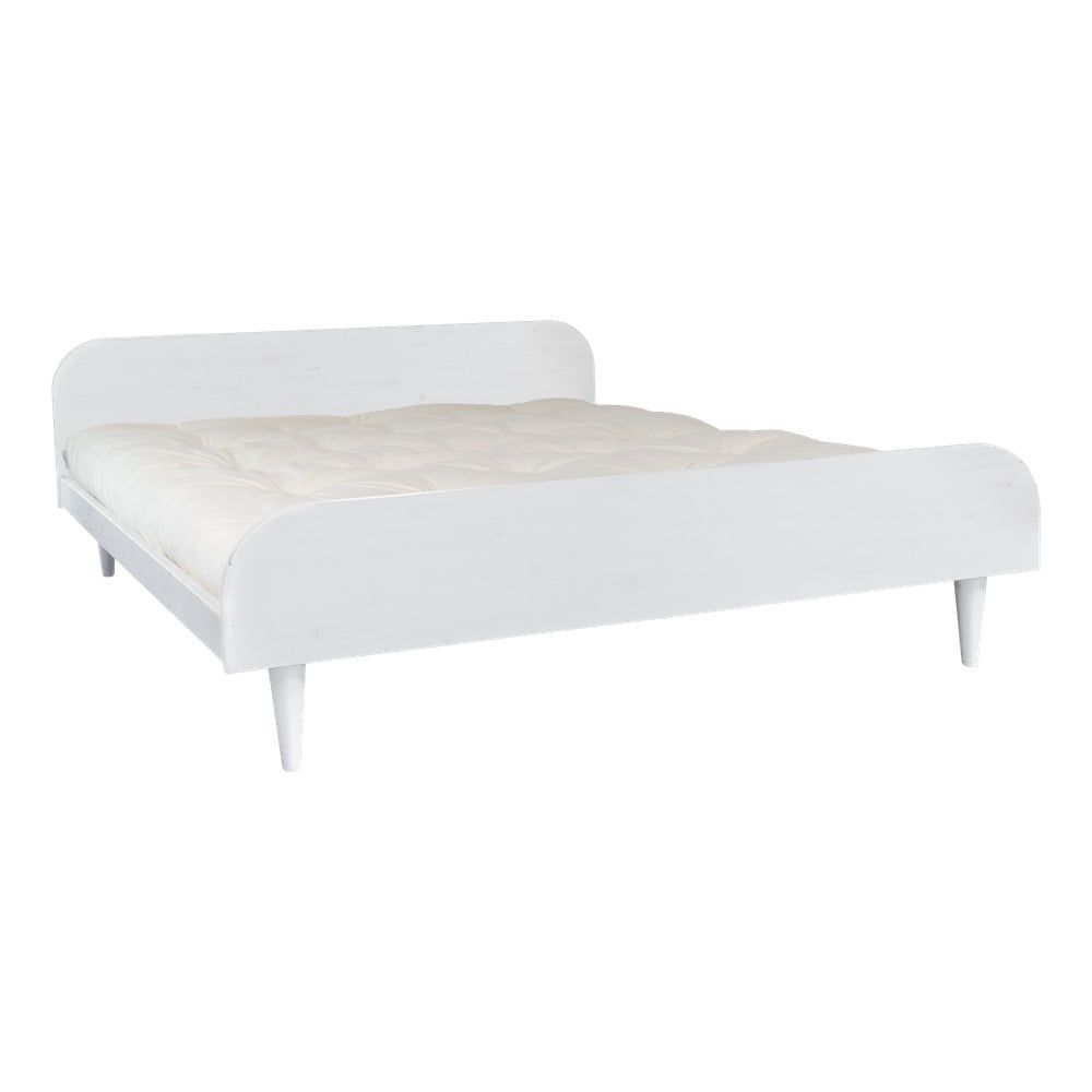 Dvojlôžková posteľ z borovicového dreva s matracom Karup Design Twist Comfort Mat White/Natural, 180 × 200 cm - Bonami.sk