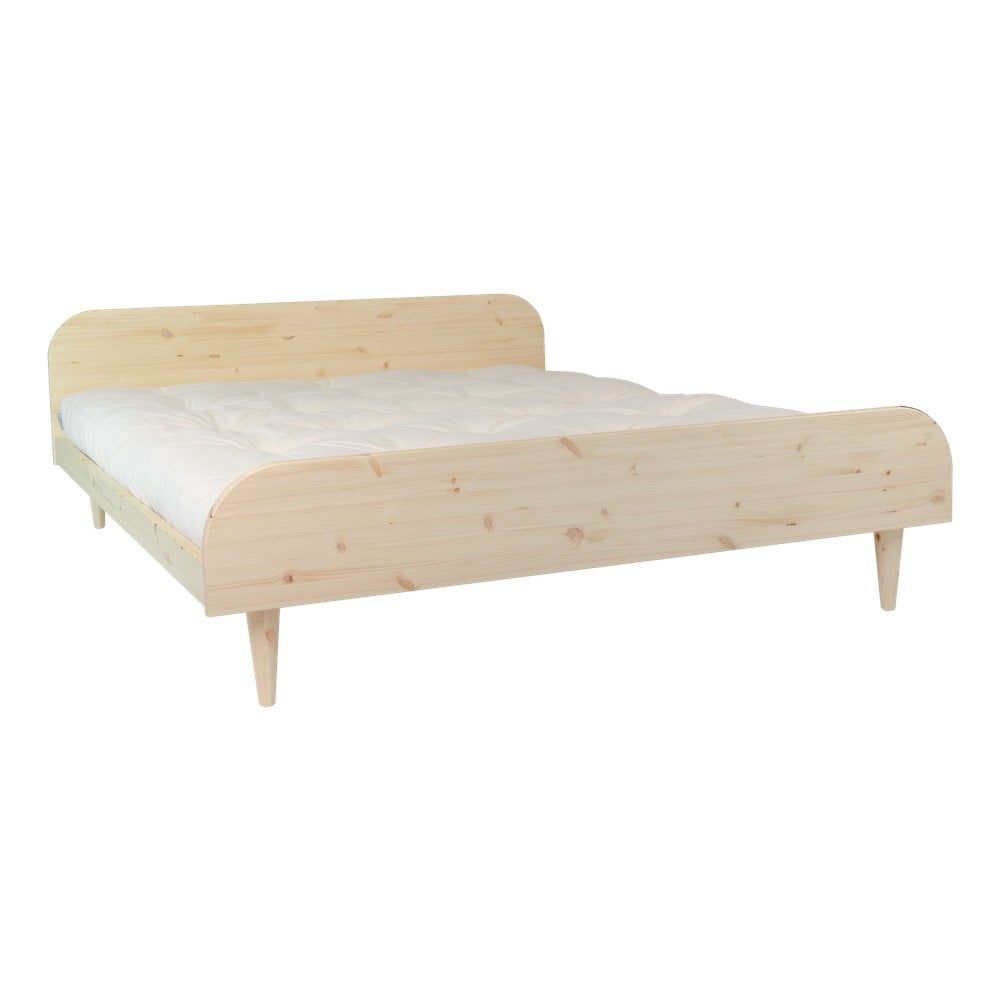 Dvojlôžková posteľ z borovicového dreva s matracom Karup Design Twist Double Latex Natural/Natural, 140 × 200 cm - Bonami.sk