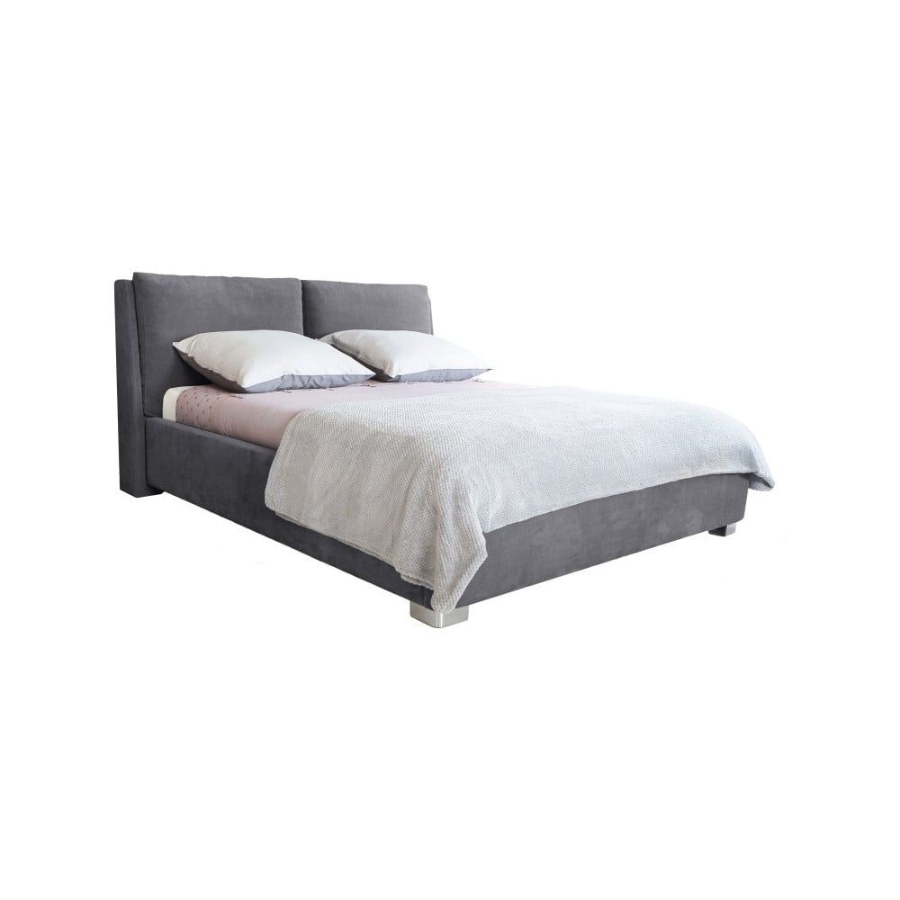 Sivá dvojlôžková posteľ Mazzini Beds Vicky, 180 x 200 cm - Bonami.sk
