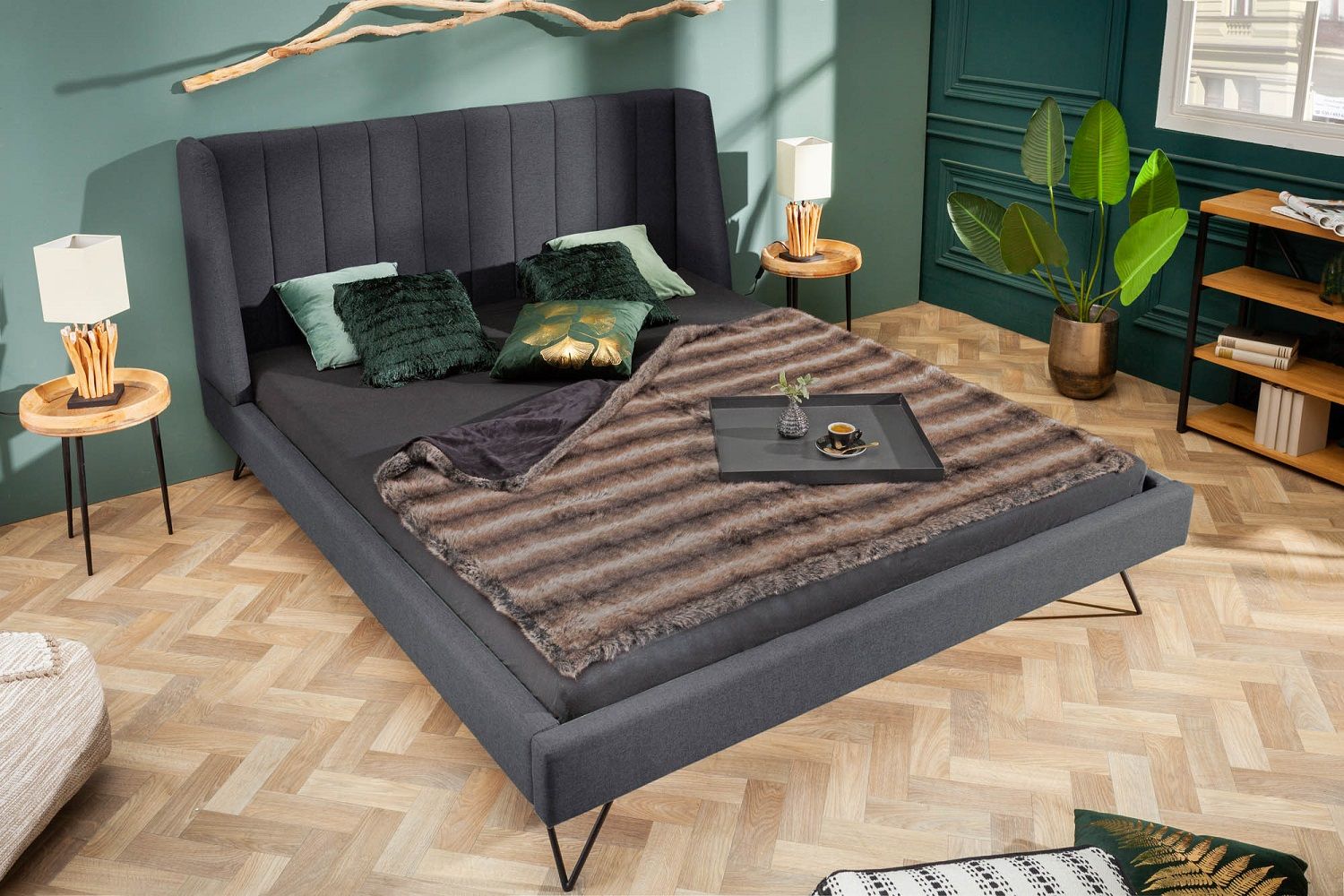 LuxD Dizajnová posteľ Phoenix 180 x 200 cm antracit - ESTILOFINA.SK