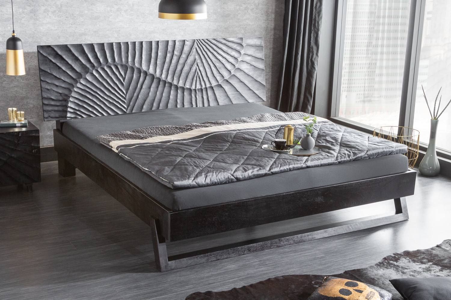 LuxD Štýlová posteľ Shayla 180 x 200 cm čierne mango - ESTILOFINA.SK