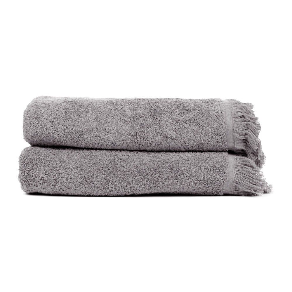 Sada 2 antracitovosivých uterákov zo 100% bavlny Bonami, 50 × 90 cm - Bonami.sk