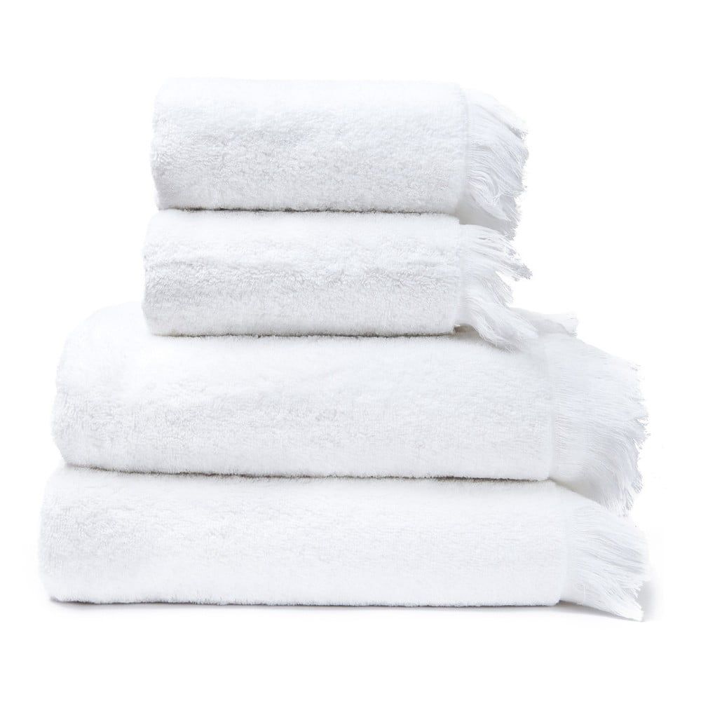 Sada 2 bielych uterákov a 2 osušiek zo 100% bavlny Bonami, 50 × 90 + 70 × 140 cm - Bonami.sk