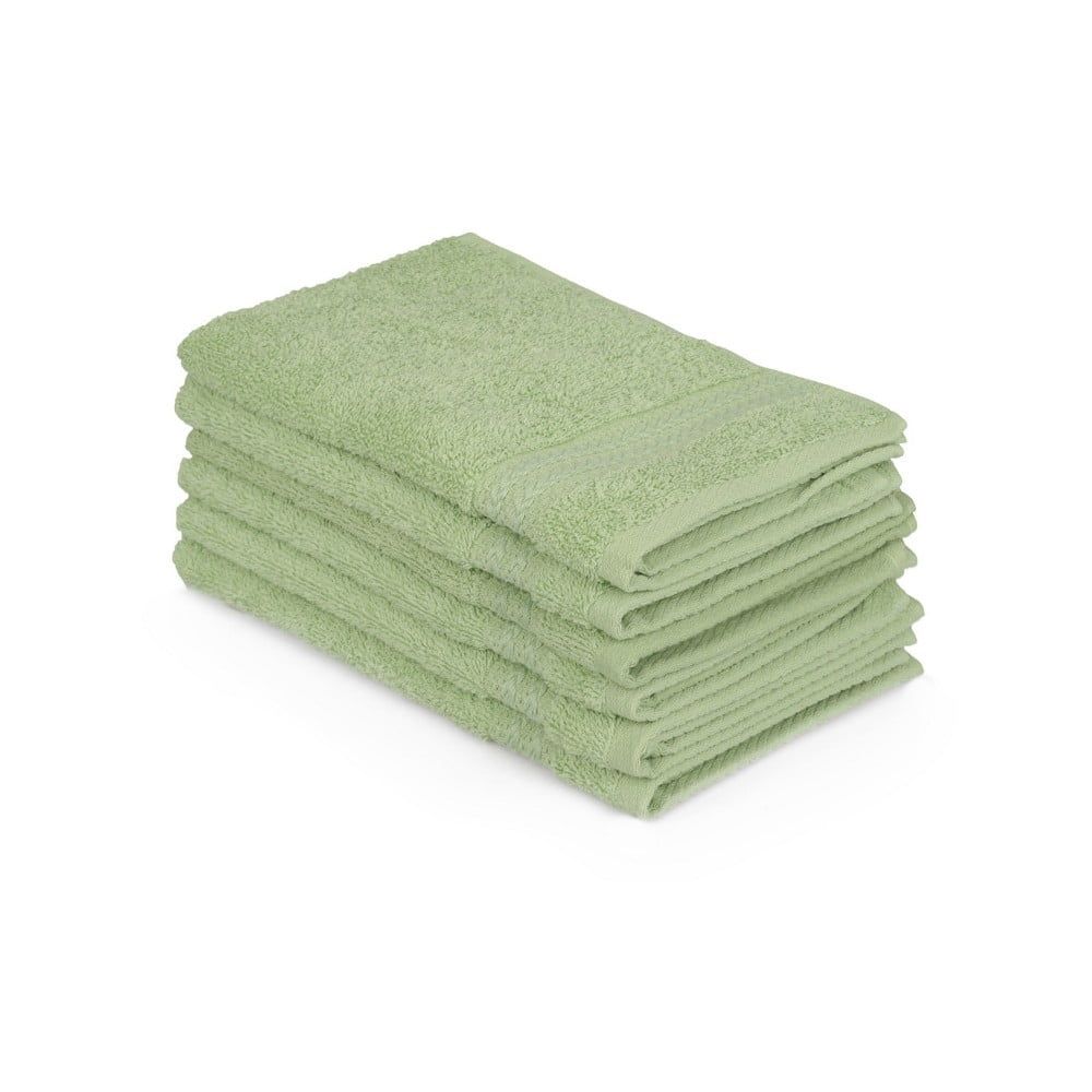 Sada 6 zelených bavlnených uterákov Madame Coco Lento Verde, 30 × 50 cm - Bonami.sk
