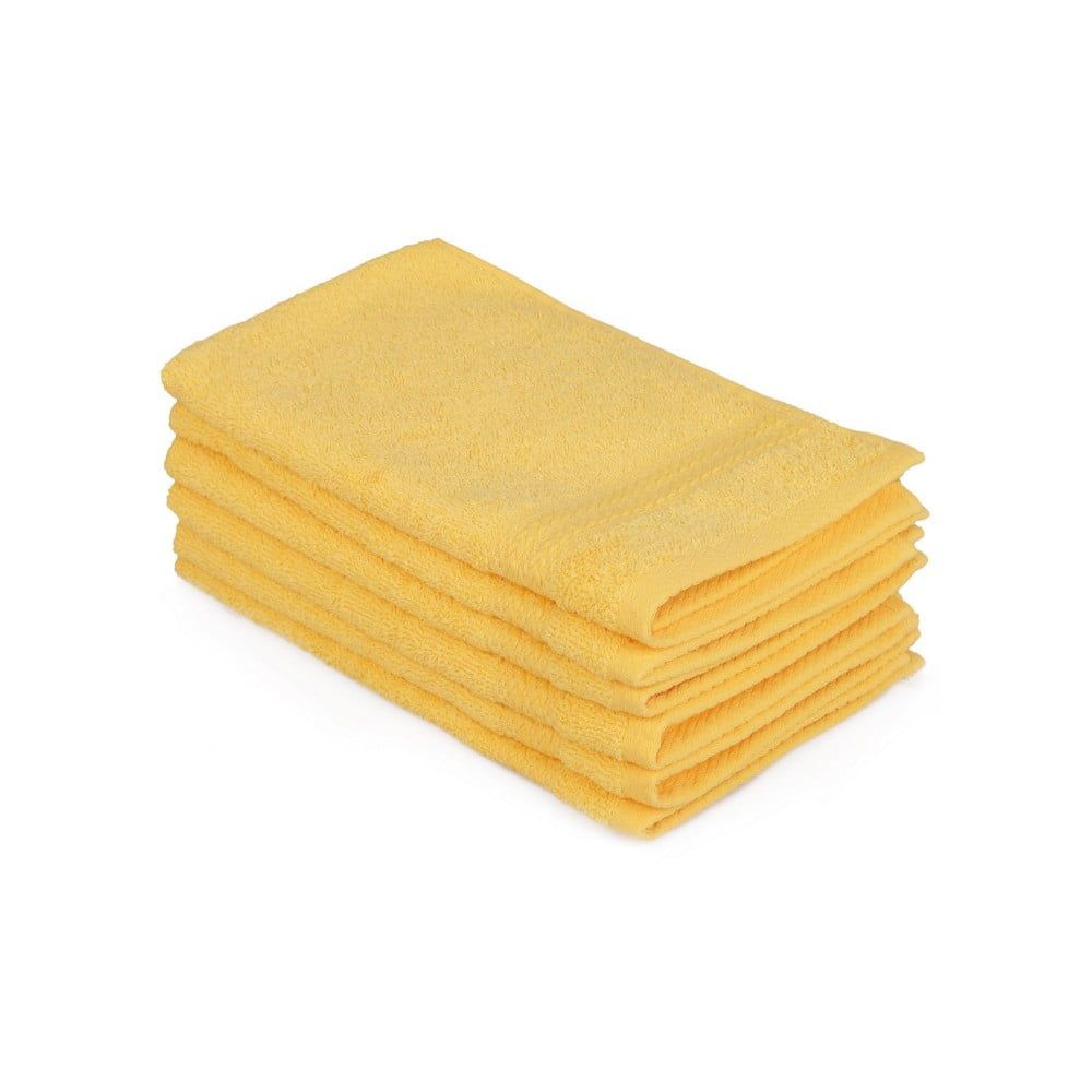 Sada 6 žltých bavlnených uterákov Madame Coco Lento Amarillo, 30 × 50 cm - Bonami.sk