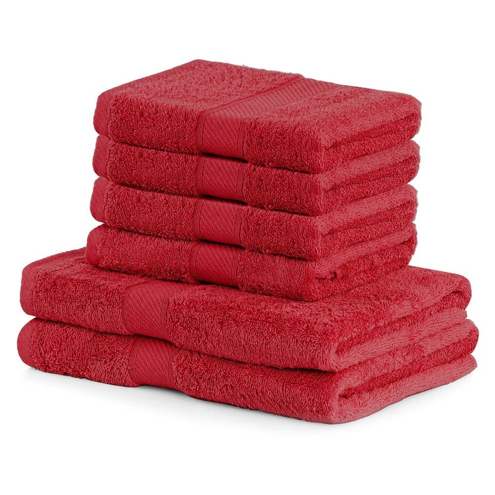 Set 2 červených osušiek a 4 uterákov DecoKing Bamby - Bonami.sk