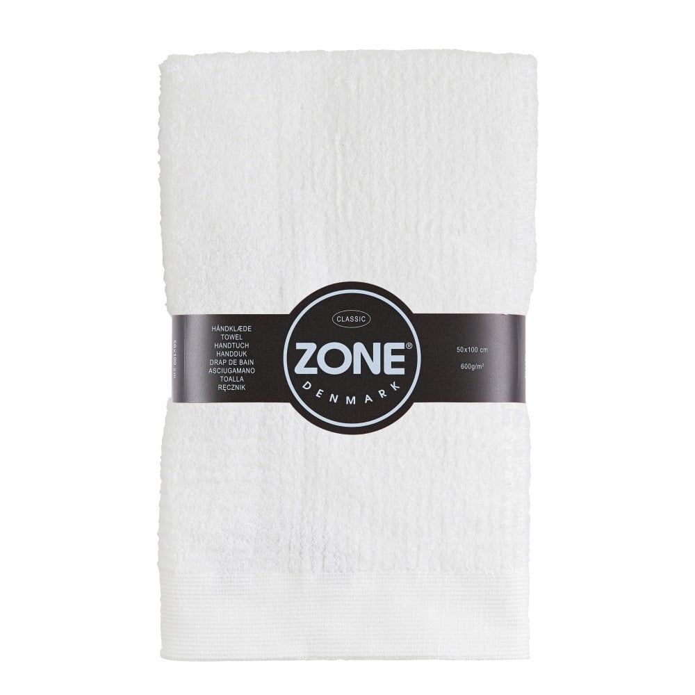Biely bavlnený uterák Zone Classic, 50 × 100 cm - Bonami.sk