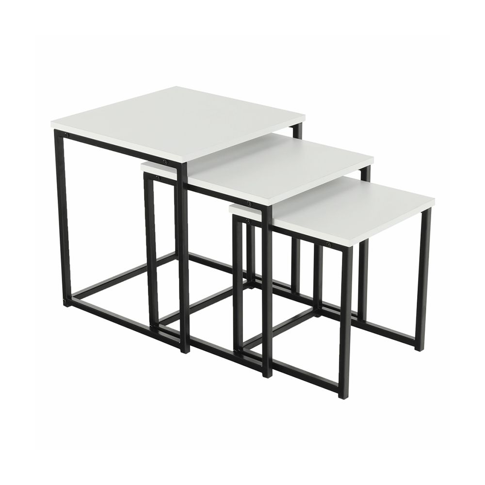Konferenčný stolík (3 ks) Kastler Typ 3 - čierna / biela - nabbi.sk